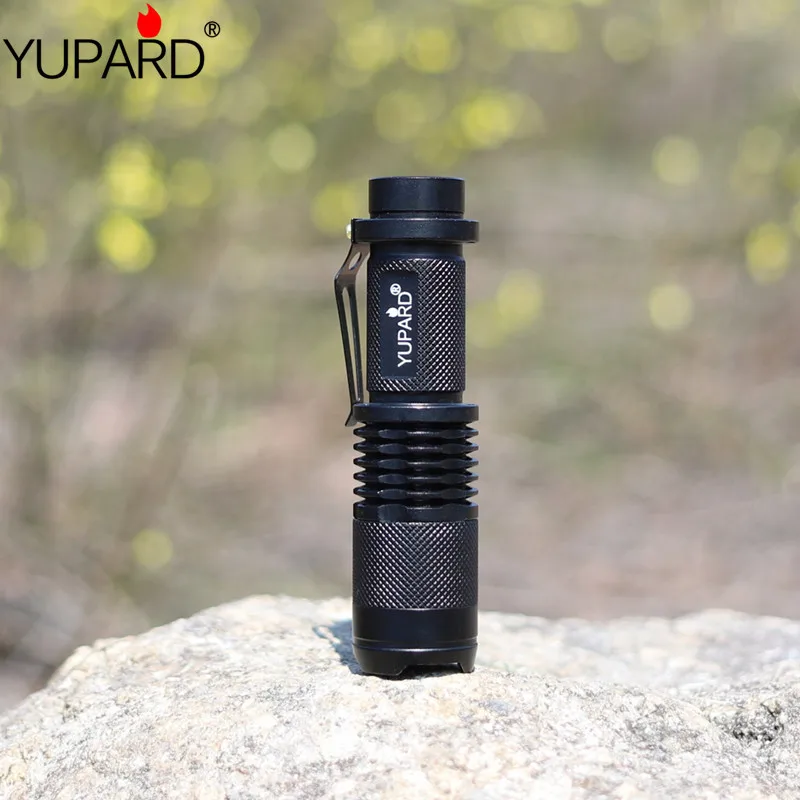 YUPARD Mini 12W XML XM-L2 LED Регулируемый масштабируемый фонарик лампа черный T6 1x18650