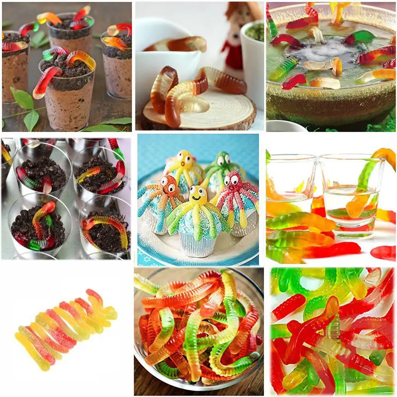 JX-LCLYL Silicone Bar Ice Tray Jelly Mold Worms Snake Chocolate Candy Gummy Maker | Дом и сад