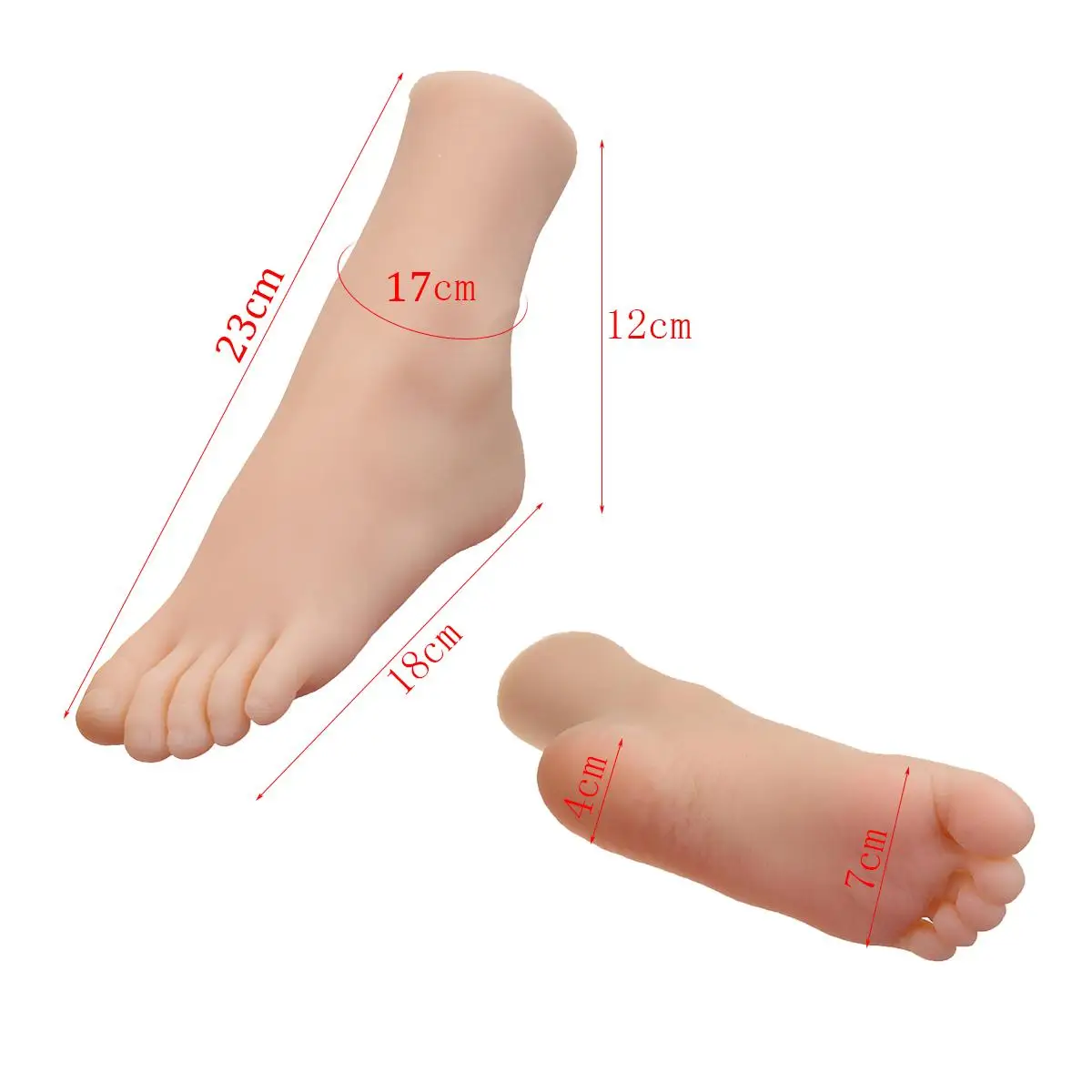 

1 Pair Female Foot Sock Silicone Girl Feet Mannequin Foot Model Tools for Shoes and Socks Anckle Chains Display 29 Size