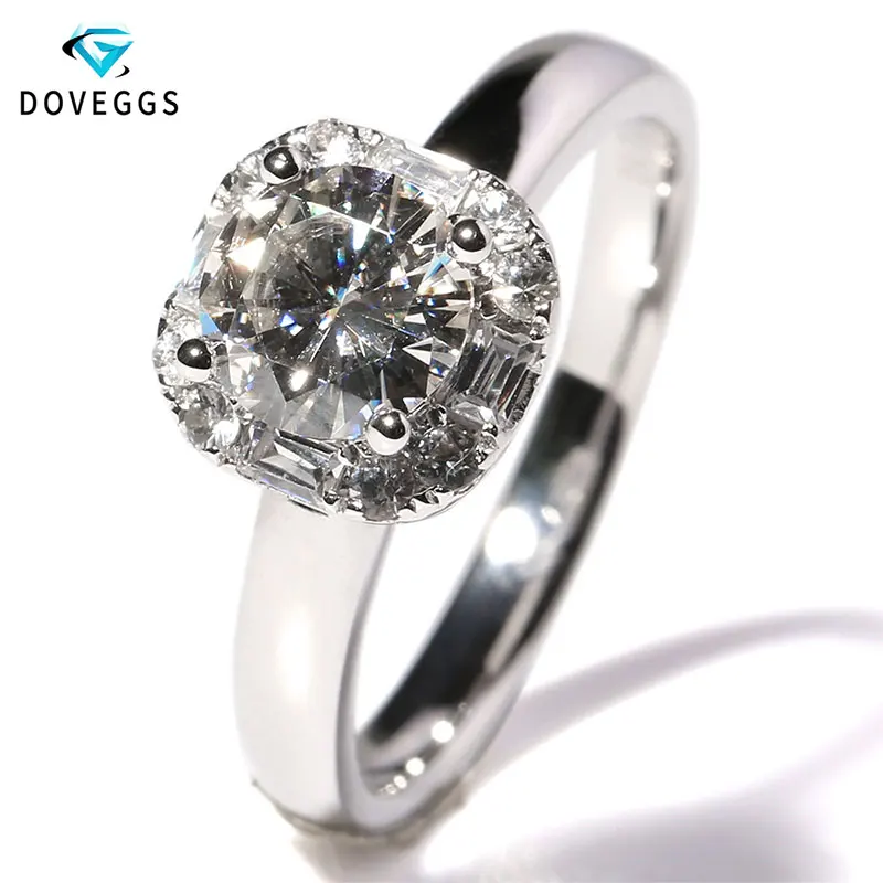 Кольцо DovEggs роскошное с муассанитом женское однотонное бриллиантовое кольцо из