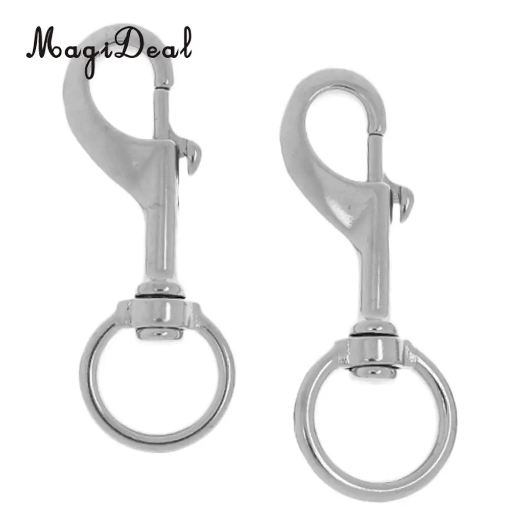 

2 Pieces 316 Stainless Steel Scuba Diving Swivel Eye Bolt Snap Hook Buckle Spring Loaded Clip