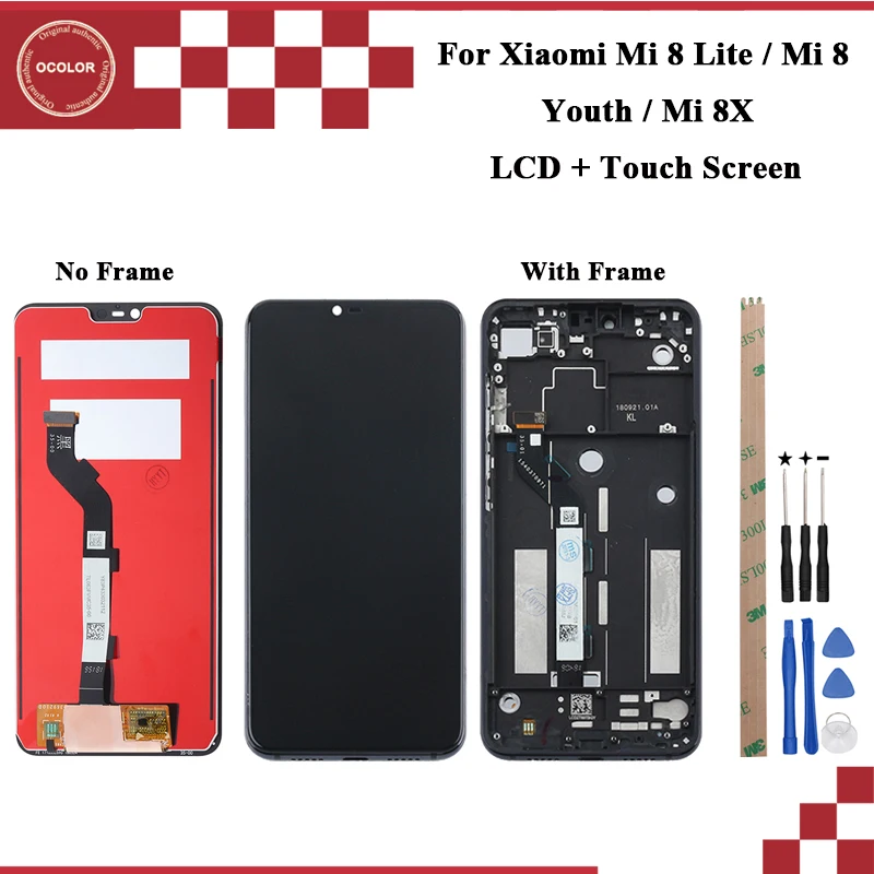 Цветной ЖК дисплей для Xiaomi Mi 8X 8 Lite + сенсорный экран с рамкой аксессуары телефонов