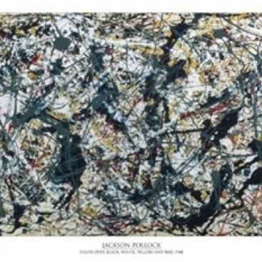 Pollock серебристый на черном ламинированном постере от Jackson (36X24)|Таблички и знаки| |