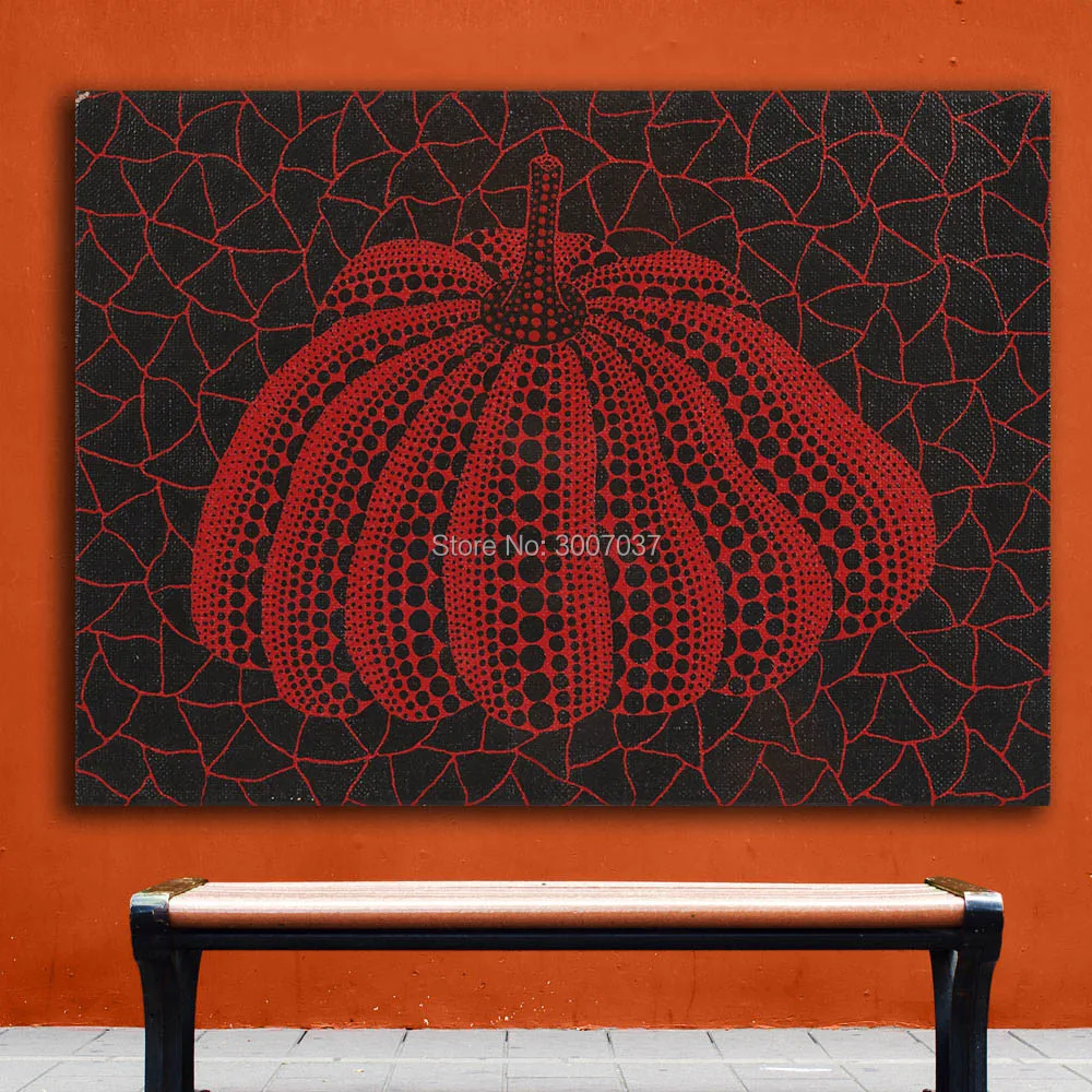 Картина маслом ручной работы настенная живопись Yayoi Kusama тыква (4) Домашняя