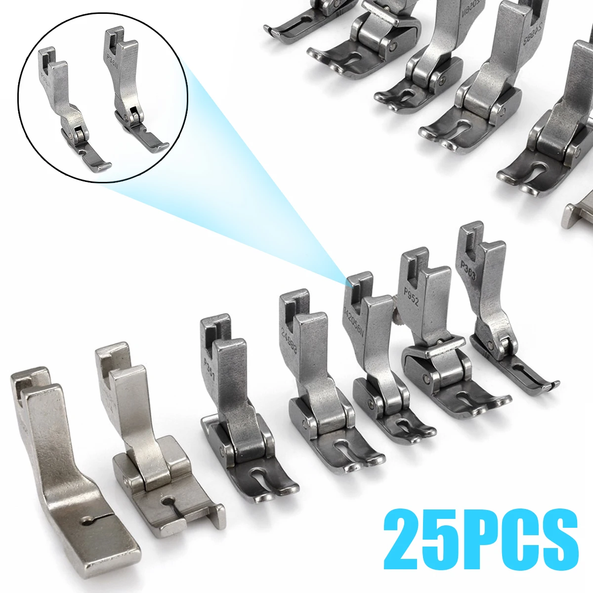 

25Pcs/Lot Mini Portable Sewing Machine Presser Foot Feet Set For JUKI DDL-5550 8500 8700 Industrial Sewing Machine Accessories