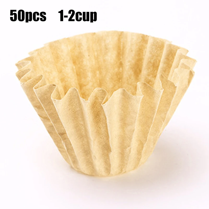 50 шт. натуральный Цветная корзина Кофе фильтры бумага для фильтрации 1 4cups