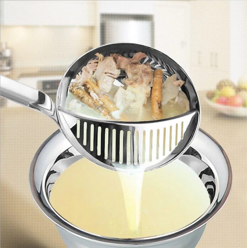 Съемная Нержавеющая сталь Hot Pot ложка двойной набор дуршлагов Кухня посуда