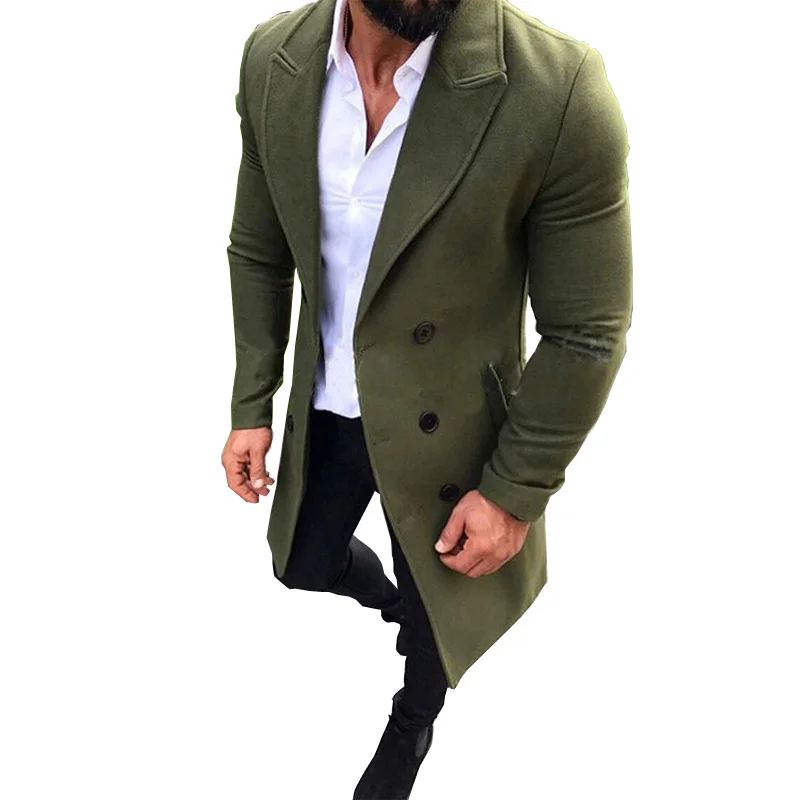 

Mens Trench Coat 2020 New Fashion Designer Men Long Coat Autumn Winter Double-breasted Windproof Slim Trench Coat Men Plus Size