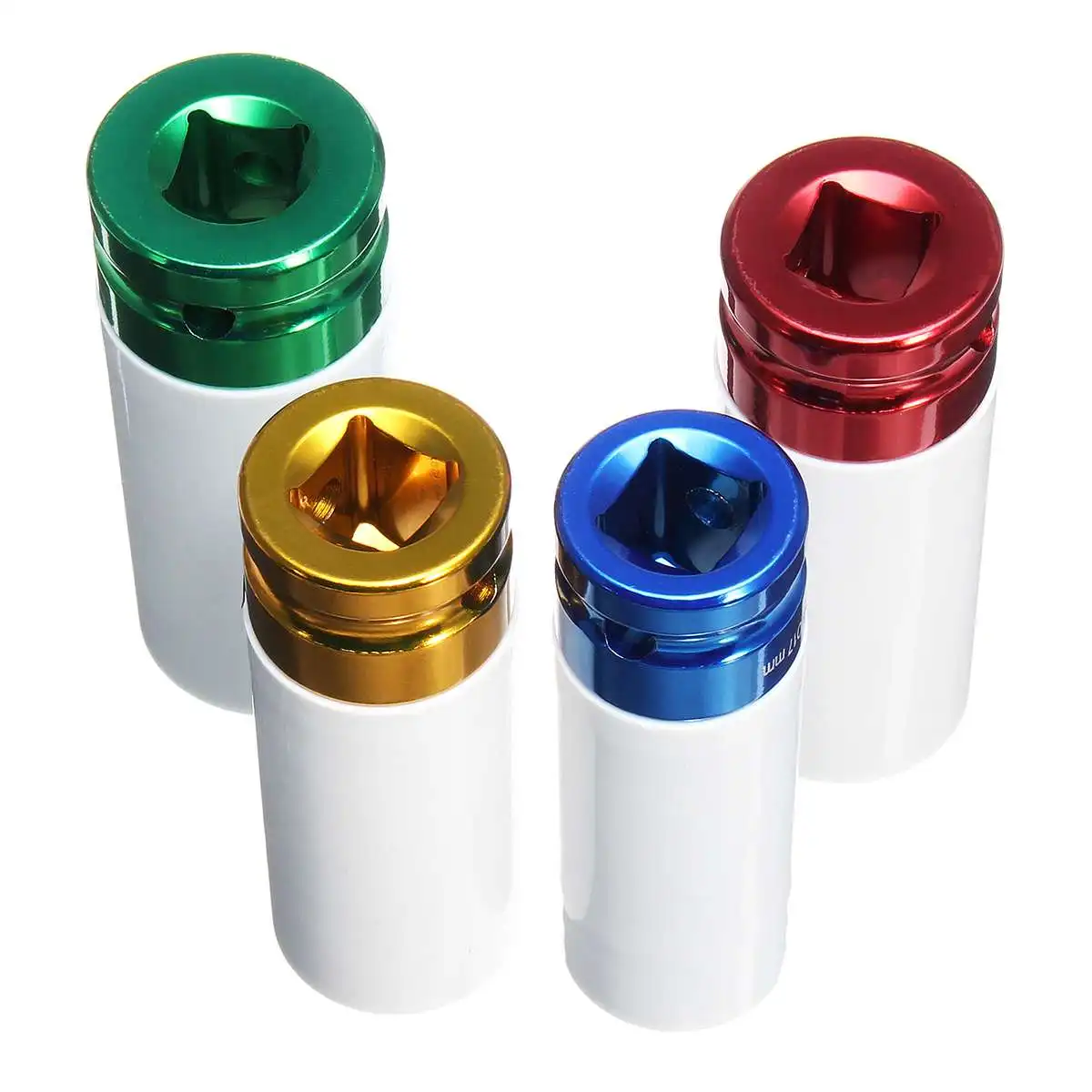 

4Pcs 1/2" DR Tire Protection Sleeve Wall Deep Impact Nut Socket Alloy Wheel 17mm 19mm 21mm 22mm Deep Impact Nut Socket Set