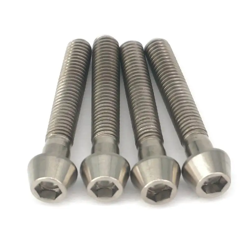 

4 PCS M5x30mm Ti GR5 Titanium Allen Taper Cone Hex Head Bolts For Bike Seat Tube