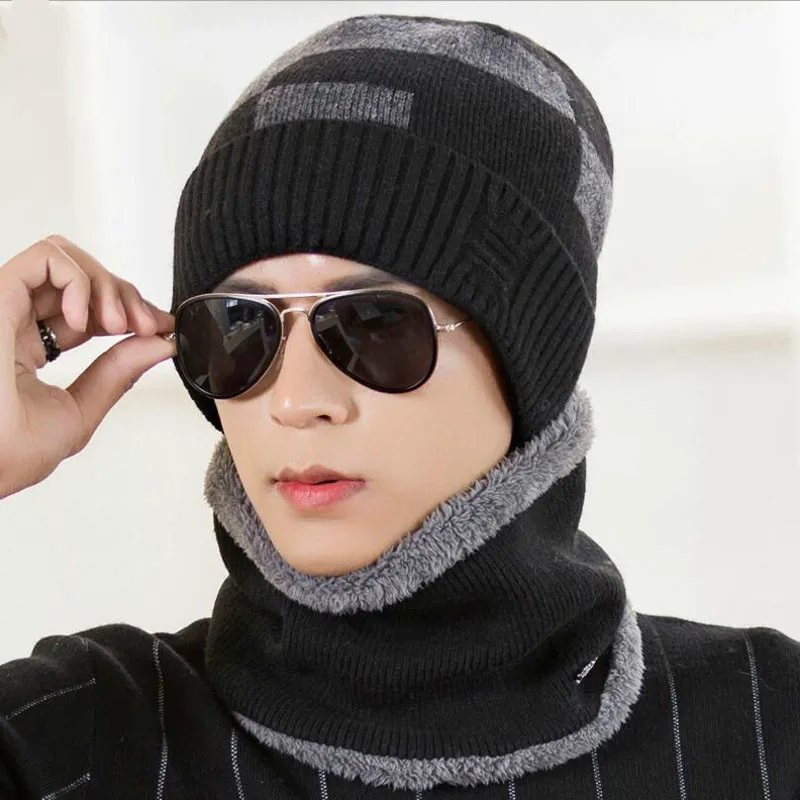 Толстые теплые зимние вязаные шапки Skullies Beanies шапка для мужчин и женщин шерстяной
