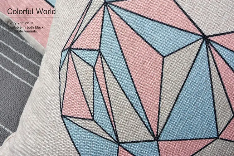 Розовый синий скандинавский олень любовь сердца и буквы льняная подушка чехол