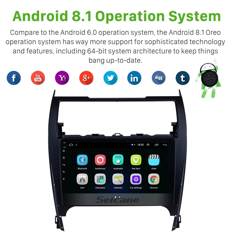 Автомагнитола Seicane мультимедийный проигрыватель 2din на платформе Android 10 1 8 2012 2015-2013