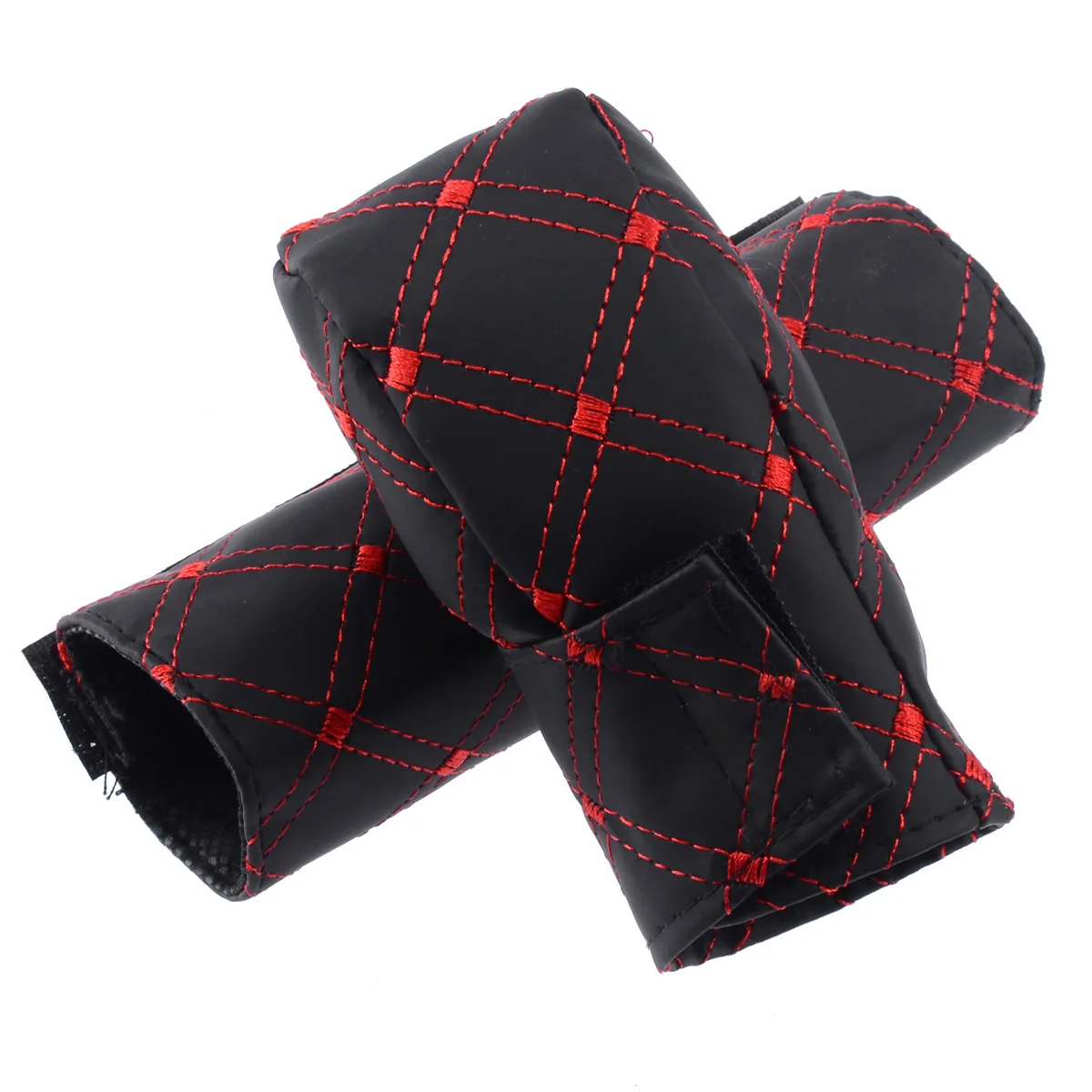 Universal 2Pcs/set Red Car Faux Leather Gear Shift Knob Hand Brake Cover Sleeves Hot Sales | Автомобили и мотоциклы