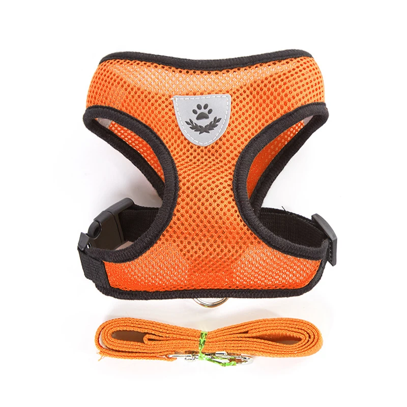 Pug Mesh Walking Lead Leash Pet Supplies For Chihuahua 1PC Dog Harness Reflective Puppy Vest Small Medium Dogs Nylon | Дом и сад
