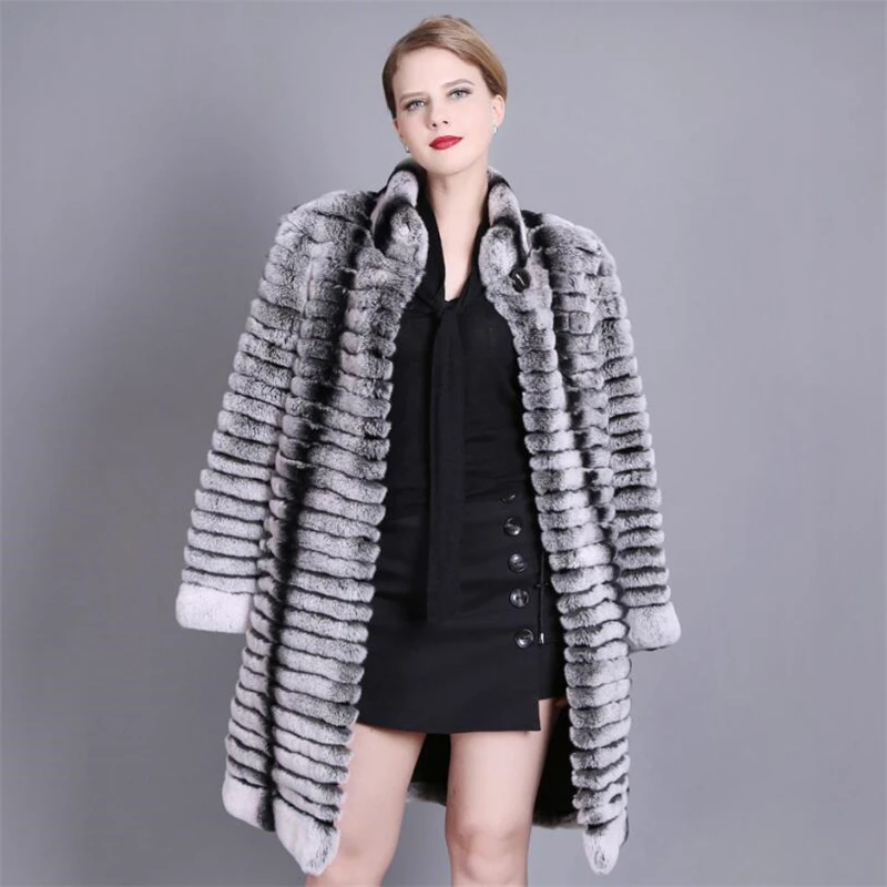 IANLAN Deluxe зимнее женское длинное пальто из натурального меха искусственное