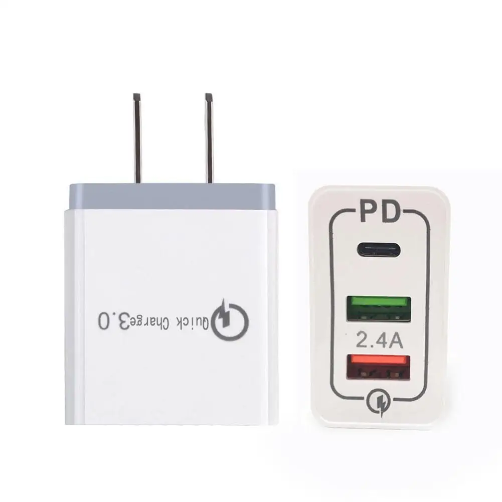 1 шт. 2 портовый USB PD3.0 QC3.0 быстрое зарядное устройство 2.4A Type C USB3.1 Быстрая зарядка