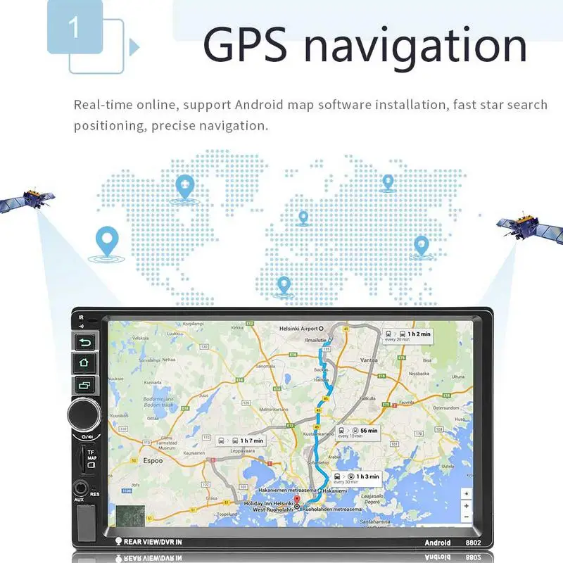 Автомобильный MP5-плеер с 7-дюймовым сенсорным экраном Android 7 1 Bluetooth GPS встроенным