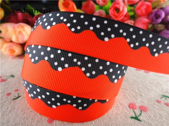 Новое поступление 7/8 ''(22 мм) 10 ярдов горошек печатных корсажные ленты аксессуары для волос 15040535