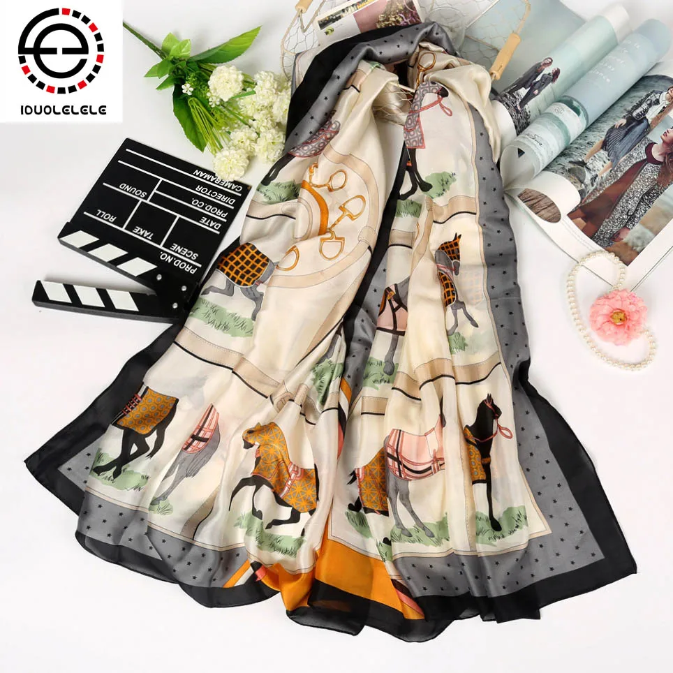 2019 luxury summer women head scarf fashion quality soft silk Scarves female shawls Foulard Beach cover-ups wraps bandana | Аксессуары