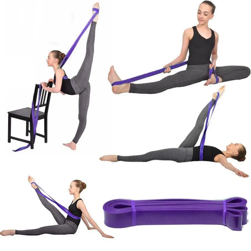 Эластичная резиновая ленточная веревка для йоги растягивающаяся фиолетовая