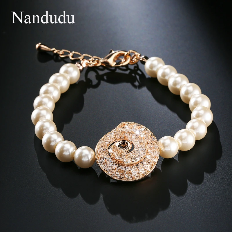 Nandudu 2018 Новый Девушка пресноводного жемчуга браслет для Для женщин высокое