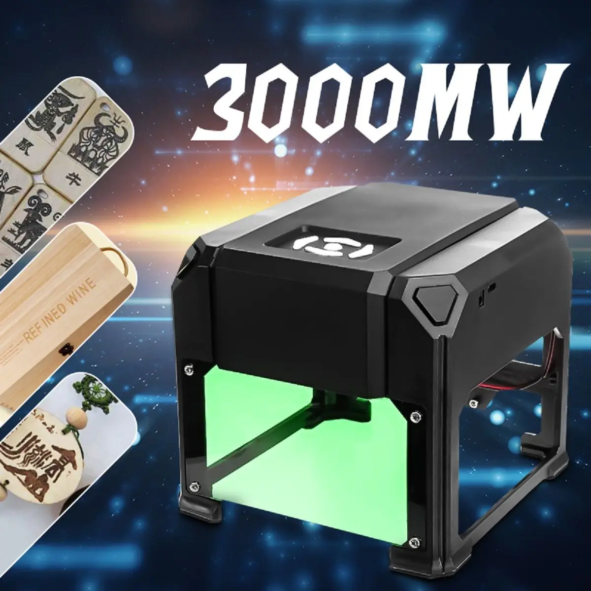 Мини USB 3000mW лазерный гравировальный станок с ЧПУ 110V220V DIY домашний гравер
