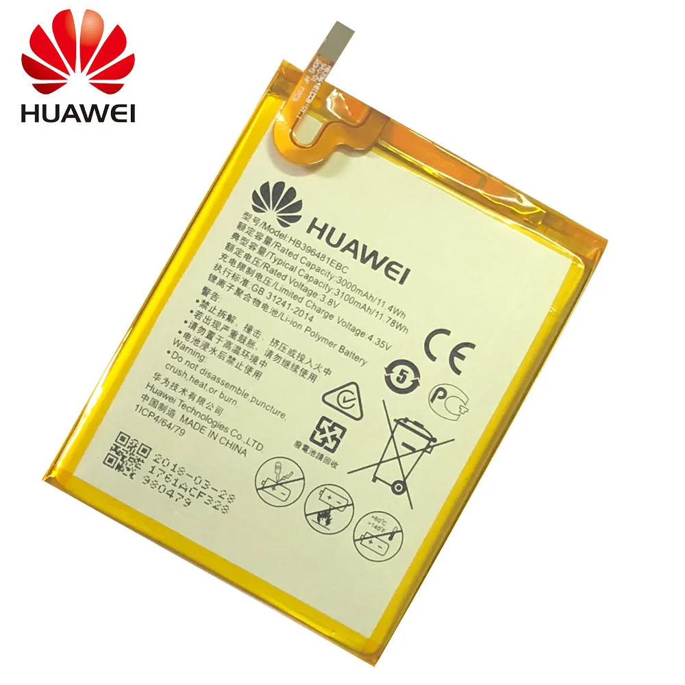 Оригинальный аккумулятор HB396481EBC литий ионный для телефона Huawei ASCEND G7 PLUS HONOR 5X G8 G8X RIO