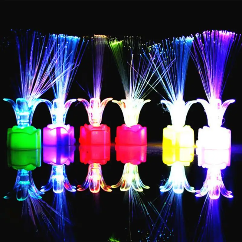 1 PCS Beautiful Romantic Color Changing LED Fiber Optic Night Light Lamp Battery Powered Small Christmas Party Home Decor | Дом и сад