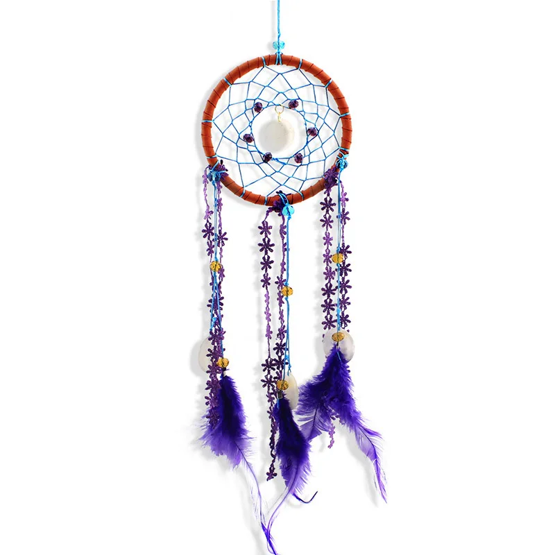 

Wind Chimes Handmade Indian Dream Catcher Net With Feathers Wall Hanging Dreamcatcher Craft Gift Home Decoration decor for car