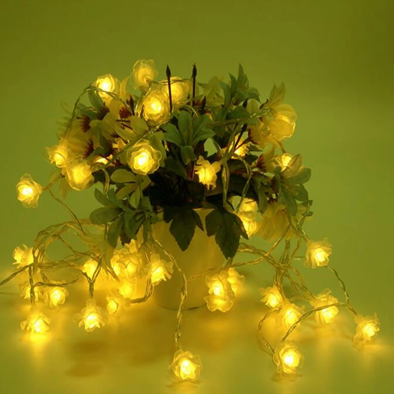 LED String Light Garland 2/3/4/5/10/20M Rose Flower AA Battery Power Lamp For Valentine's Day Party Wedding Christmas Decoration |