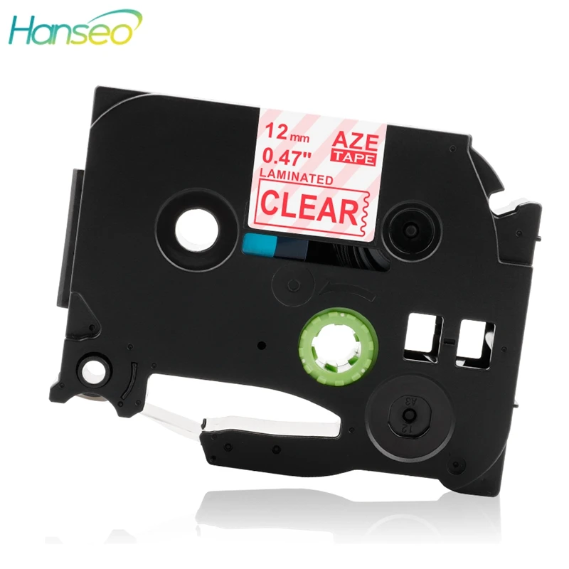 Hanseo TZe 132 P touch ламинированные ленты совместимые с Brother Touch Red on Clear принтер этикеток
