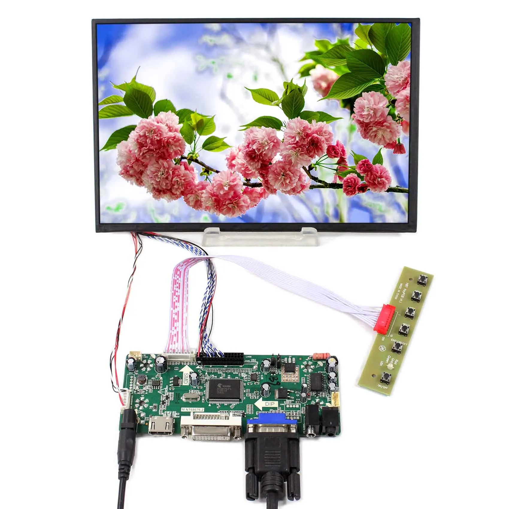 

Плата контроллера ЖК-дисплея HD MI VGA DVI M.NT68676 работает с ЖК-экраном 10,1 дюйма 1280X800 M101NWWB R6