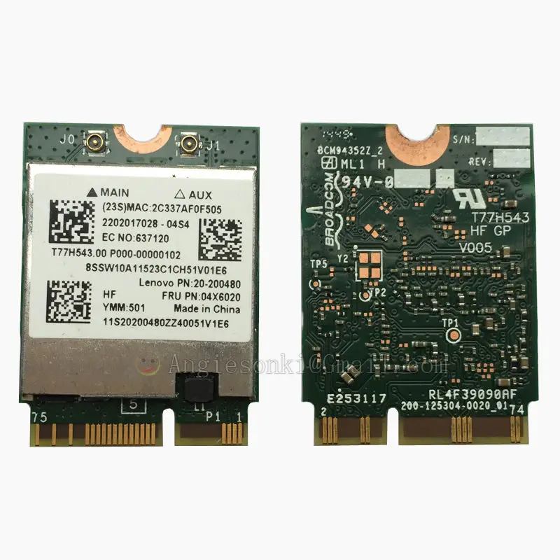 BCM94352Z Беспроводная AC 867 Мбит/с 2 4G и 5G NGFF WIFI карта + BT4.0 Mac 802.11ac 04X602 для LENOVO B50 70 N50 E4030 Y40