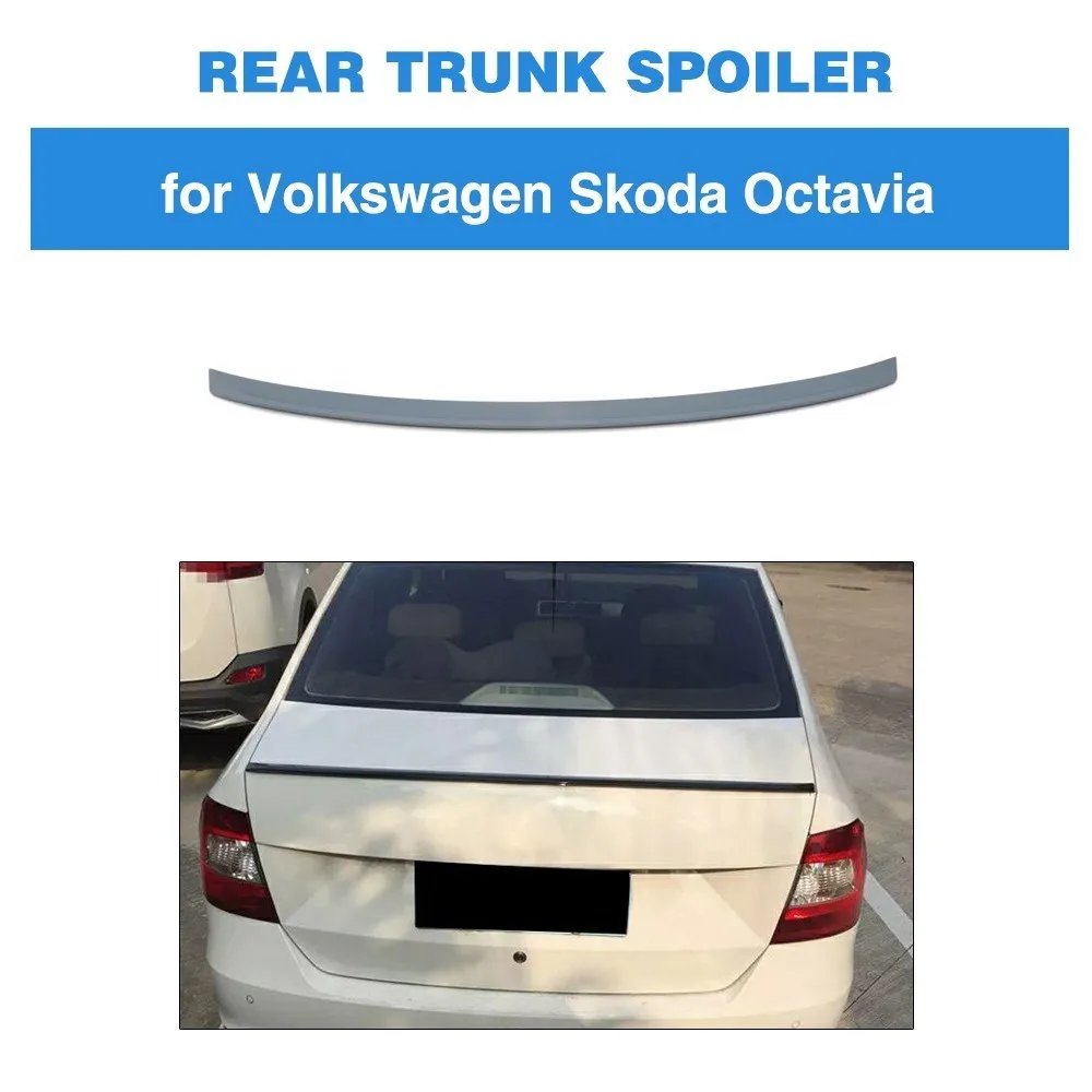 

For Volkswagen Skoda Octavia 2014 Rear Trunk Spoiler Boot Wing Lip ABS Grey Primer Unpainted