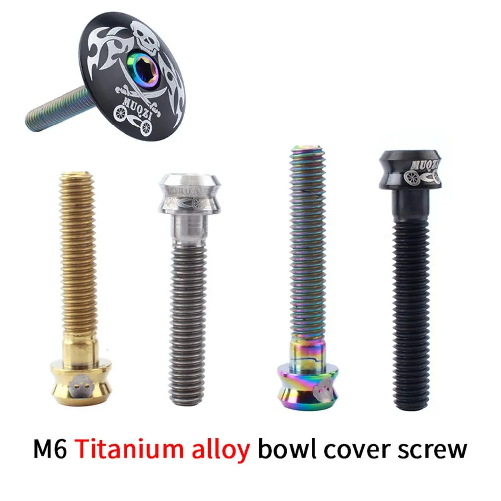 4pcs M6*35 Titanium alloy screws Heightening Handle Bar Bowl Cap Screws Mountain Bike Road Set | Спорт и развлечения