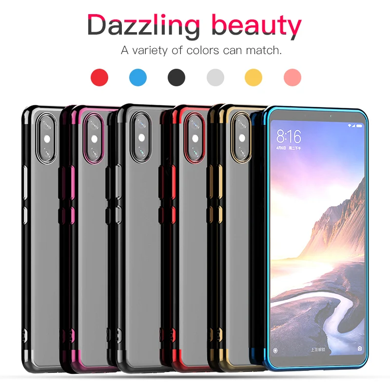 Plating Soft TPU Phone Cases For Xiaomi Redmi note 5 6 6Pro 6A 4Pro note5 Pro S2 5A Pocophone F1 MAX3 8 8SE 6X mix2S |