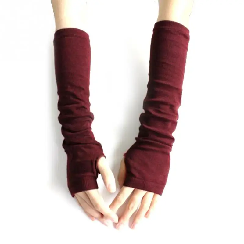 Осенне зимние модные вязаные перчатки без пальцев для женщин и мужчин на