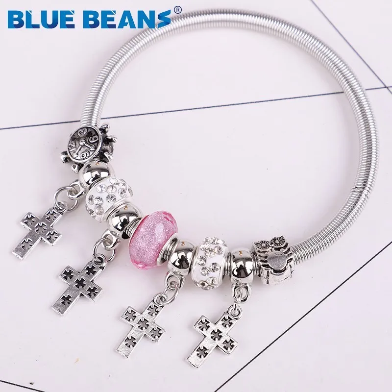 Крест Jesus religion boho браслеты хрустальные модные женские DIY бусы ювелирные изделия