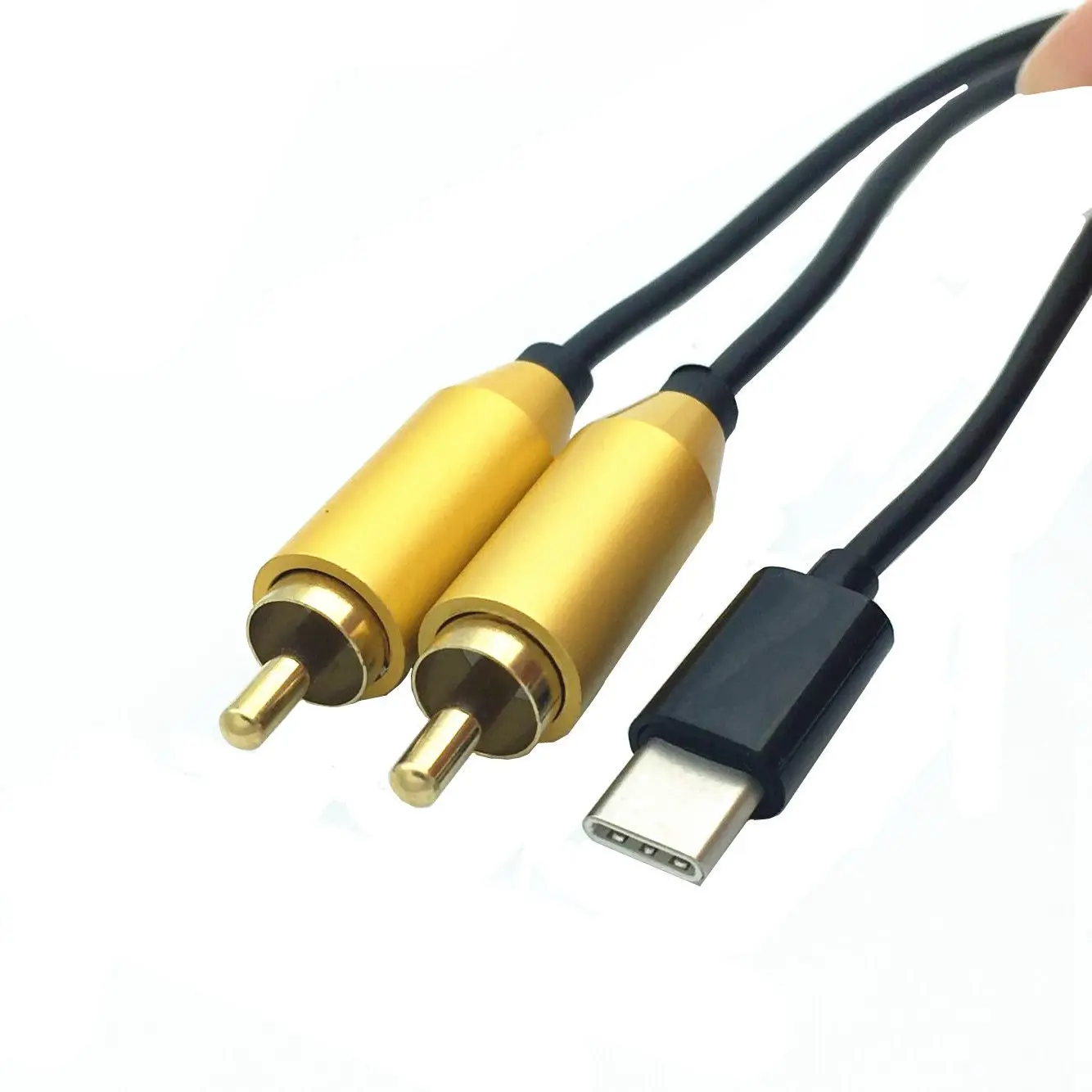 USB Type C папа к двойному RCA Мужской стерео аудио Y сплиттер адаптер Позолоченные