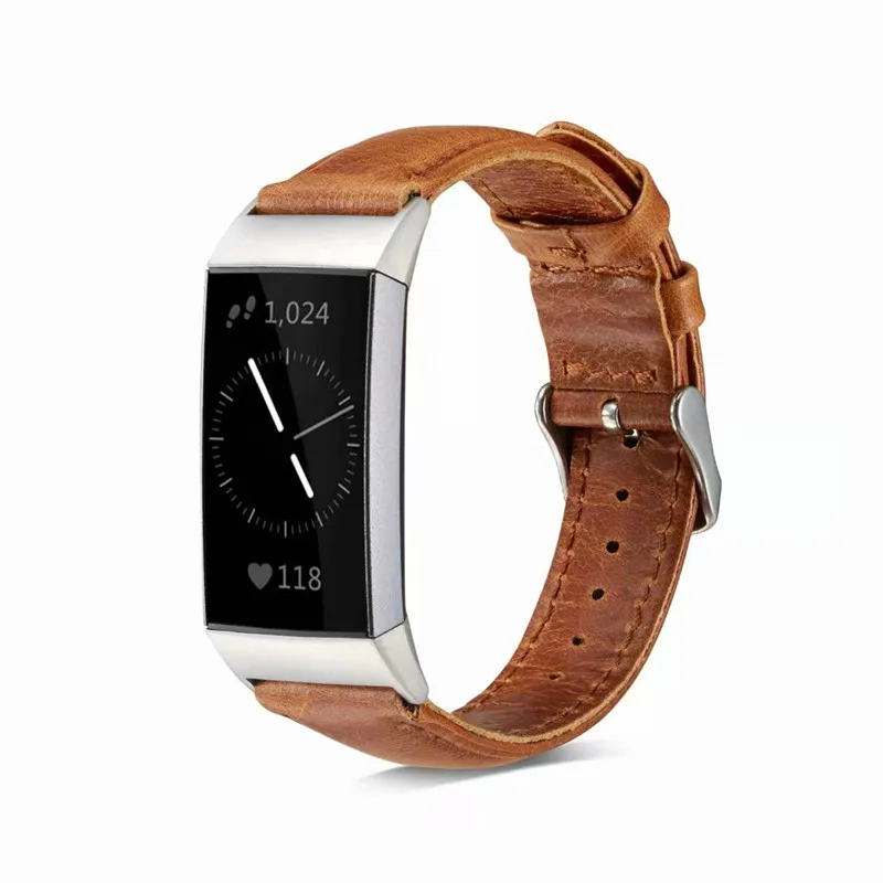 For Fitbit Charge 3 Genuine Leather Band Vintage Strap Men Wonwen Wristband 2 /Charge SE Smart Bracelet | Наручные часы