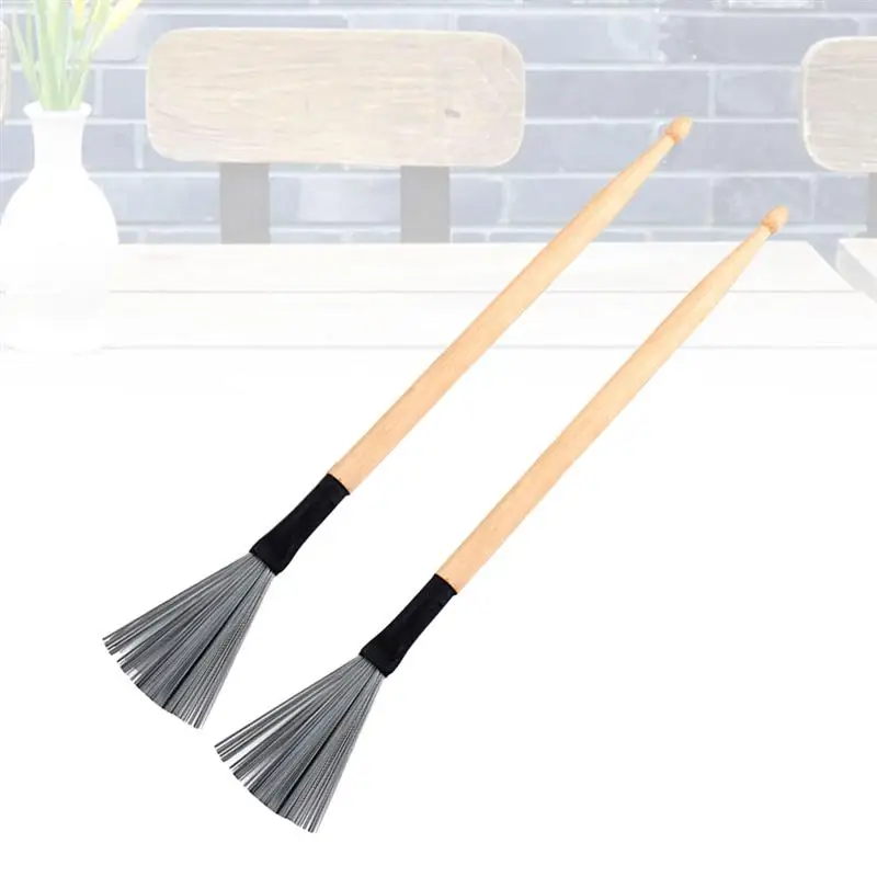 2 шт. джазовая стальная проволока рок деревянные барабанные палочки барабанная