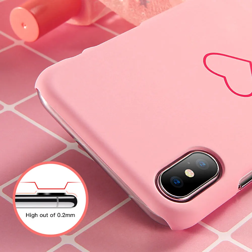 KISSCASE ультра тонкий телефон Чехол Любовник Сердце милый чехол для iPhone X XR XS Max Чехлы