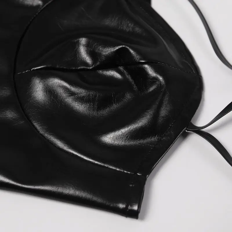 Для женщин пикантные майки летние из искусственной кожи в стиле панк Модные