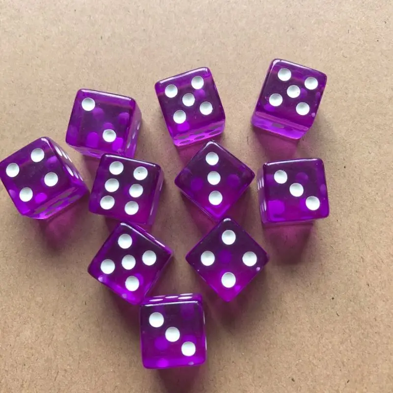 10 шт. 16 мм шестигранный D6 RPG прозрачный Прямой Угловой Инструмент для игры в кости