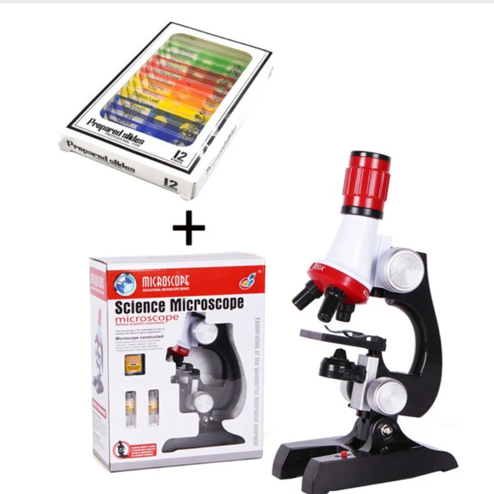 Microscope Kit Lab Led 100X-400X-1200X Home School Science Educational Toy Gift Refined Biological For Kids Child | Инструменты