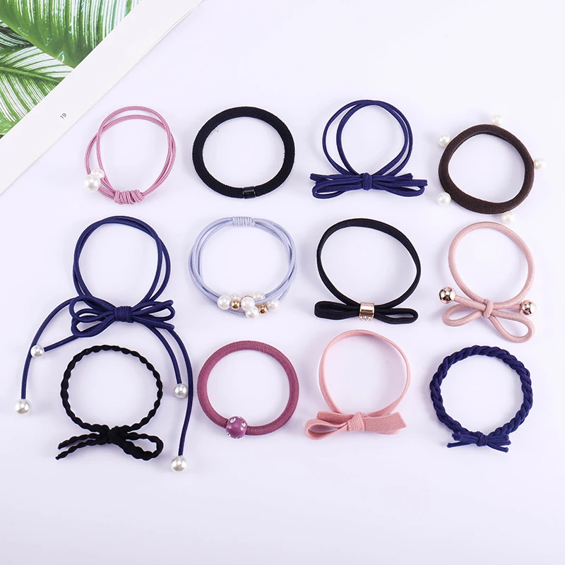 12 шт. в комплекте эластичные резинки для волос девочек Галстуки женщин девочки