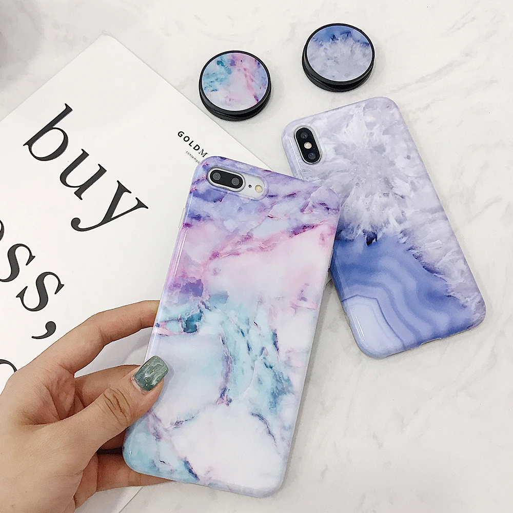 SUYACS градиентная Мраморная Подставка Держатель для телефона чехол iPhone 12 Mini 11 Pro Max