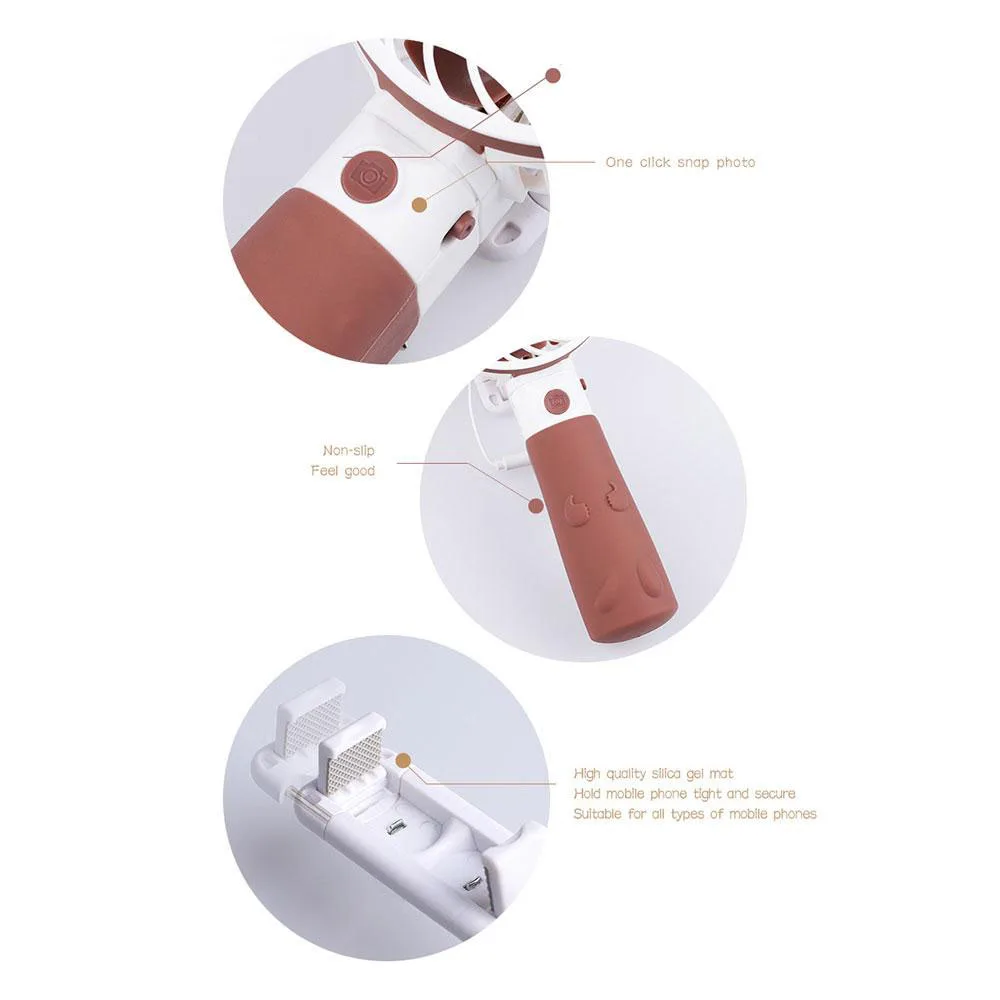Hot sale Brown Mini Usb Handheld Selfie Sticks With Rechargeable Air Cooling Fan Travel Home Student Dormitory Portable Deskto | Бытовая
