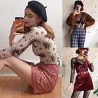 Сексуальная Женская Прозрачная Футболка с принтом Солнца и Луны сетчатые кроп-топы, черная и белая, с длинным рукавом, тонкая, с круглым вырезом